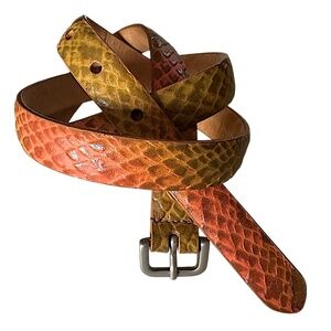 WORTH COLLECTION Women’s Multicolor Python Embossed Leather Belt Size M